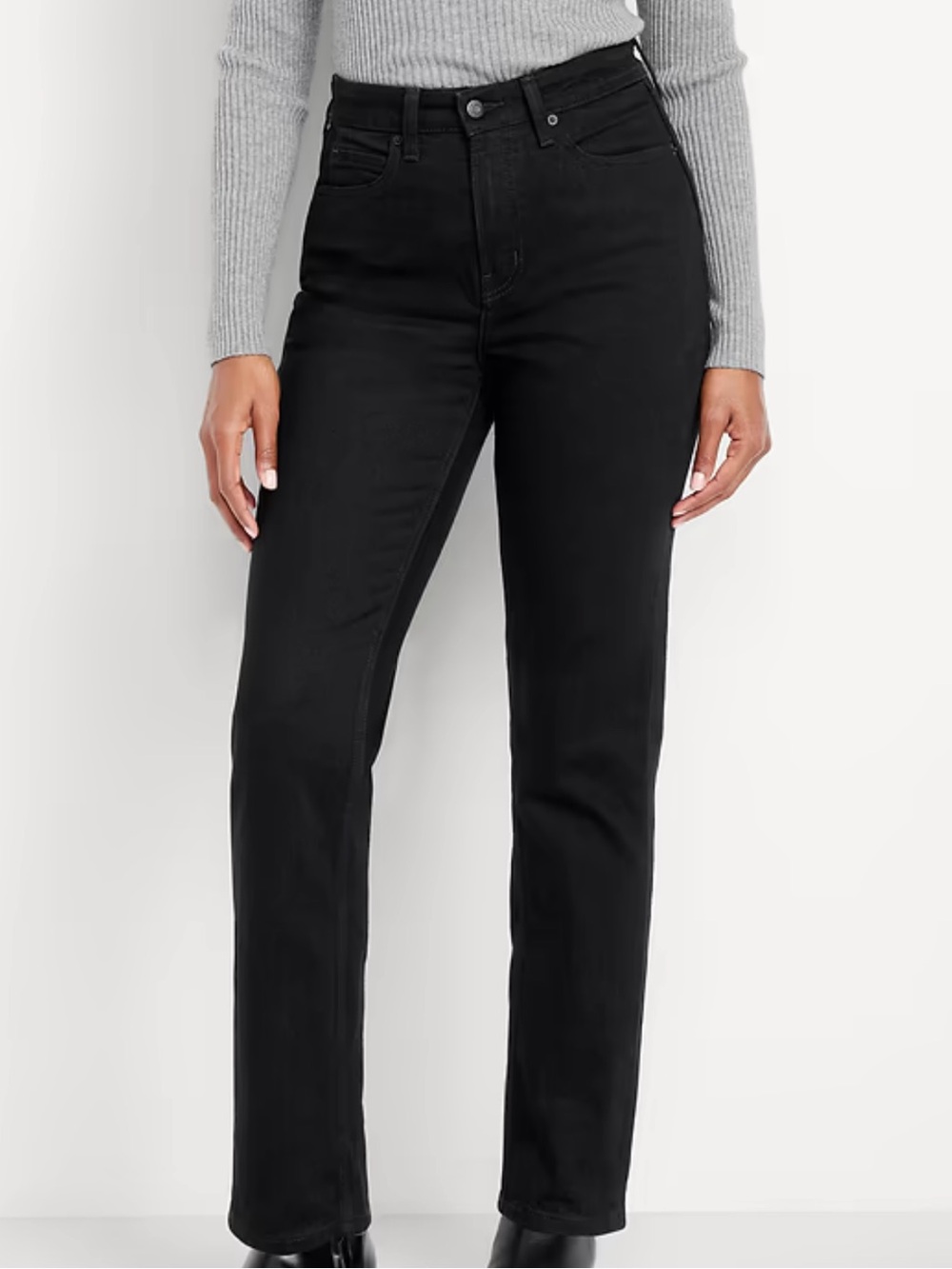 Old Navy curvy Black High-Rise Straight Leg Jeans